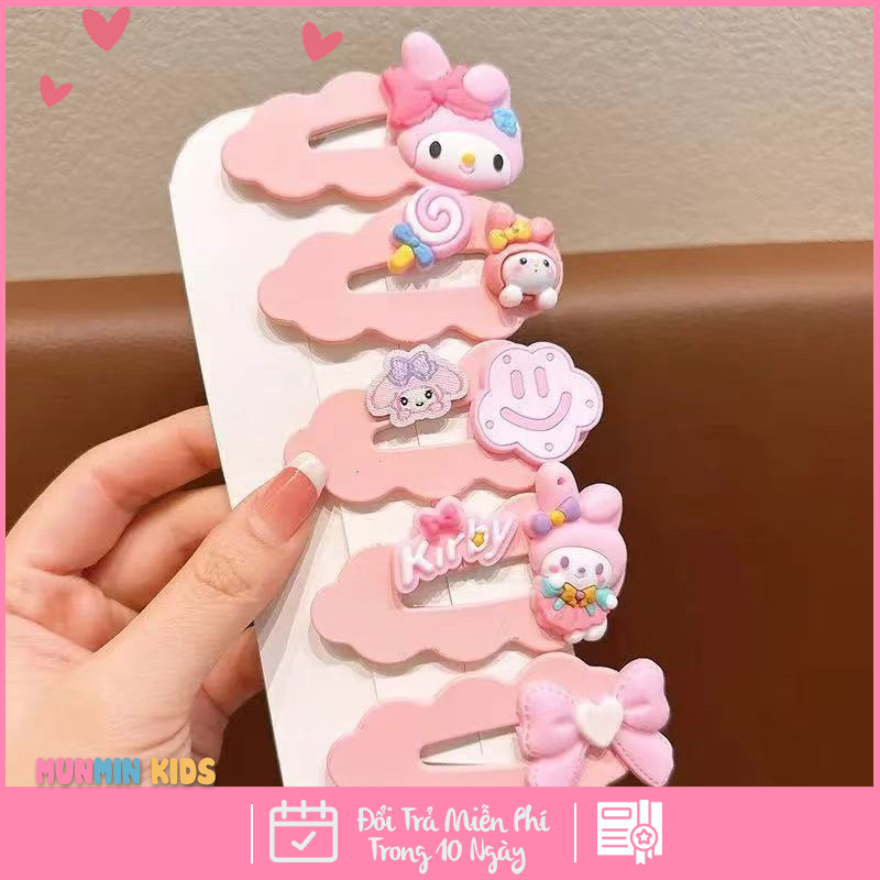 Set Kẹp Tóc Công Chúa Dễ Thương Cho Bé Gái - Xinh Xắn Mềm Mại Dễ Phối Đồ!