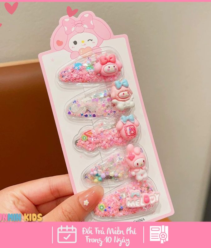 Set Kẹp Tóc Công Chúa Dễ Thương Cho Bé Gái - Xinh Xắn Mềm Mại Dễ Phối Đồ!
