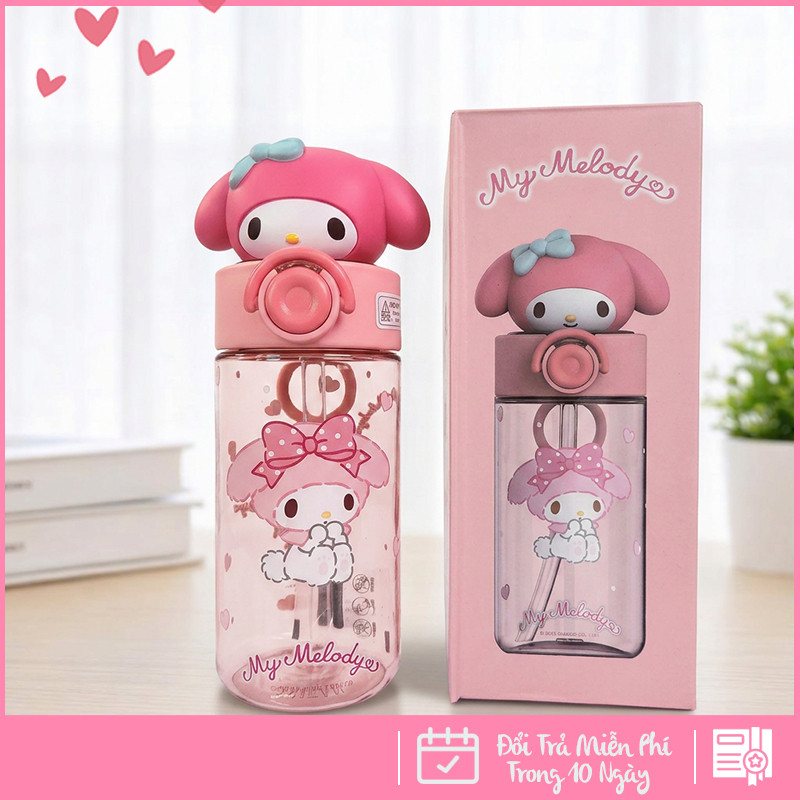 Bình Nước Học Sinh Dễ Thương Hình Nhân Vật Hoạt Hình - Bình Đựng Nước Bé Gái Đi Học Xinh Xắn