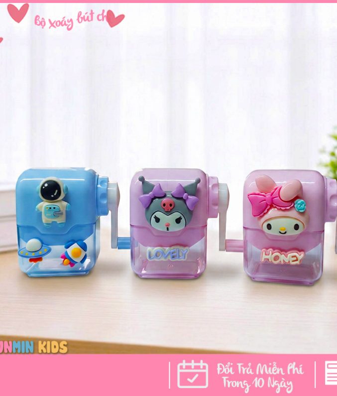 Bộ Xoáy Bút Chì Mini – Thiết Kế Nhân Vật 3D Dễ Thương , Quay Tay Tiện Lợi