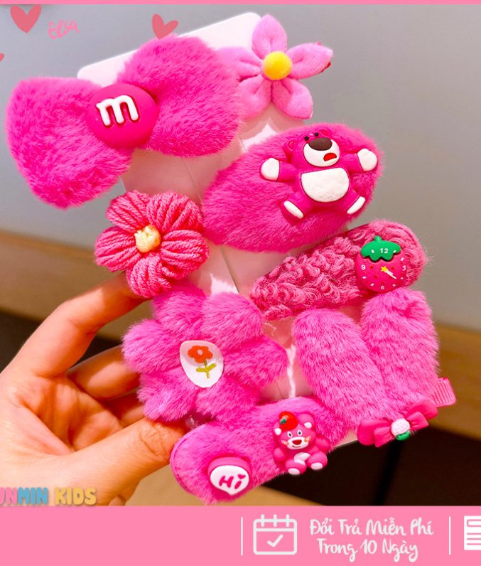 Set Kẹp Tóc Công Chúa Dễ Thương Cho Bé Gái - Xinh Xắn Mềm Mại Dễ Phối Đồ!