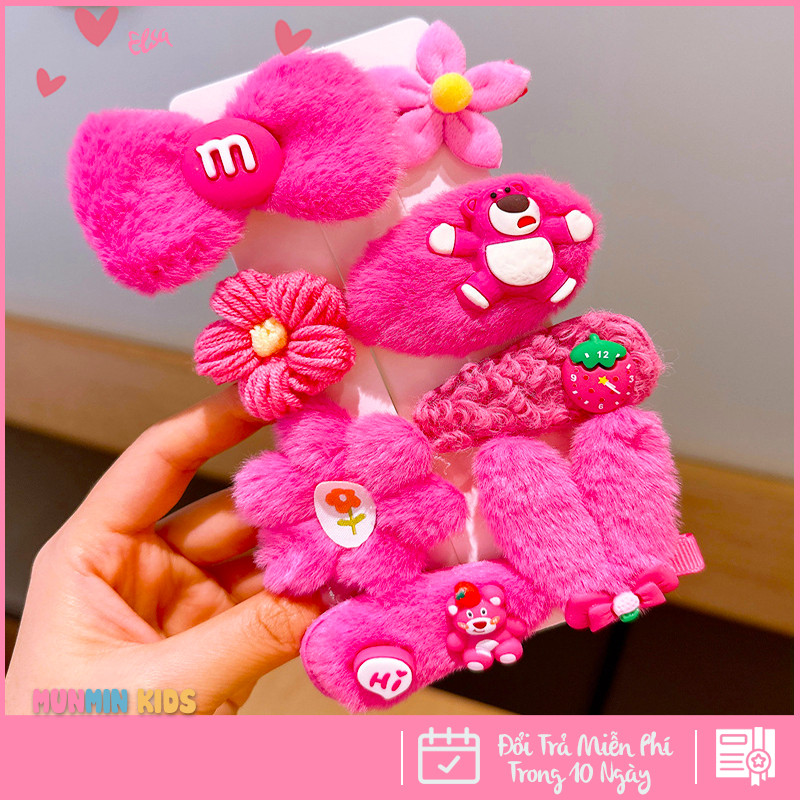 Set Kẹp Tóc Công Chúa Dễ Thương Cho Bé Gái - Xinh Xắn Mềm Mại Dễ Phối Đồ!