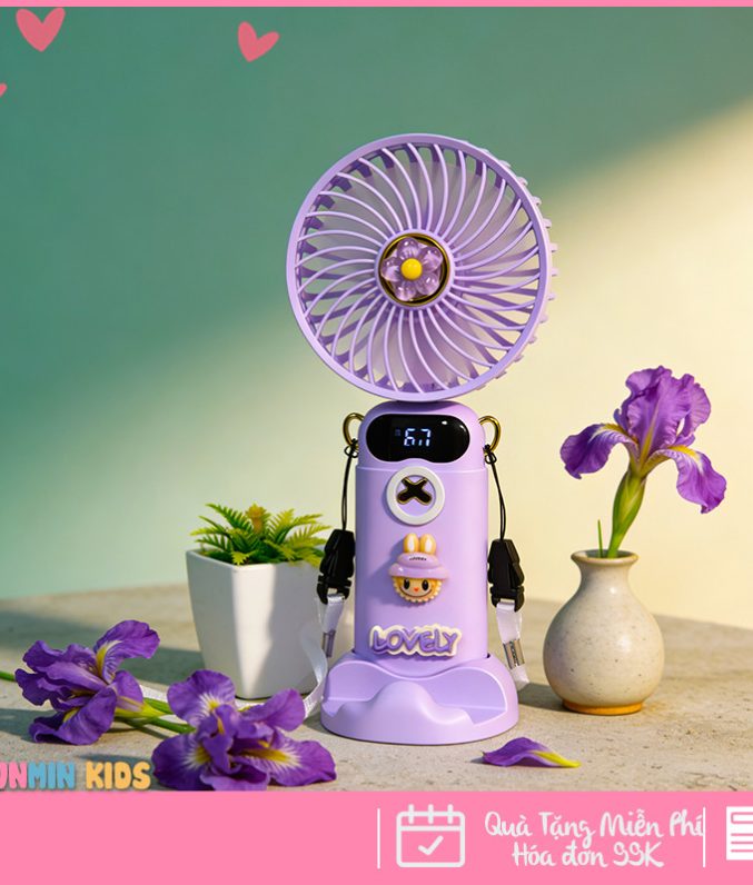 Quạt Cầm Tay Hình Nhân Vật Hoạt Hình Dễ Thương - Mát Mẻ Cho Bé
