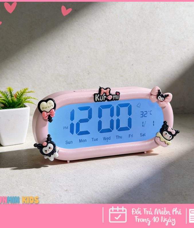 Đồng Hồ Báo Thức Để Bàn Điện Tử LED Cảm Biến Nhiệt Độ - Họa Tiết Hoạt Hình Cute Decor Bàn Học