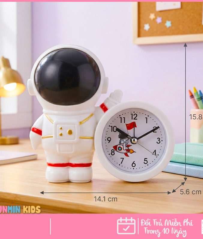 Đồng Hồ Báo Thức Hình Thú Dễ Thương Cho Bé - Thỏ Mèo Hươu Chó, Có Nhạc Đèn Ngủ Báo Lại, Chạy Êm Để Bàn Phòng Ngủ Trẻ Em