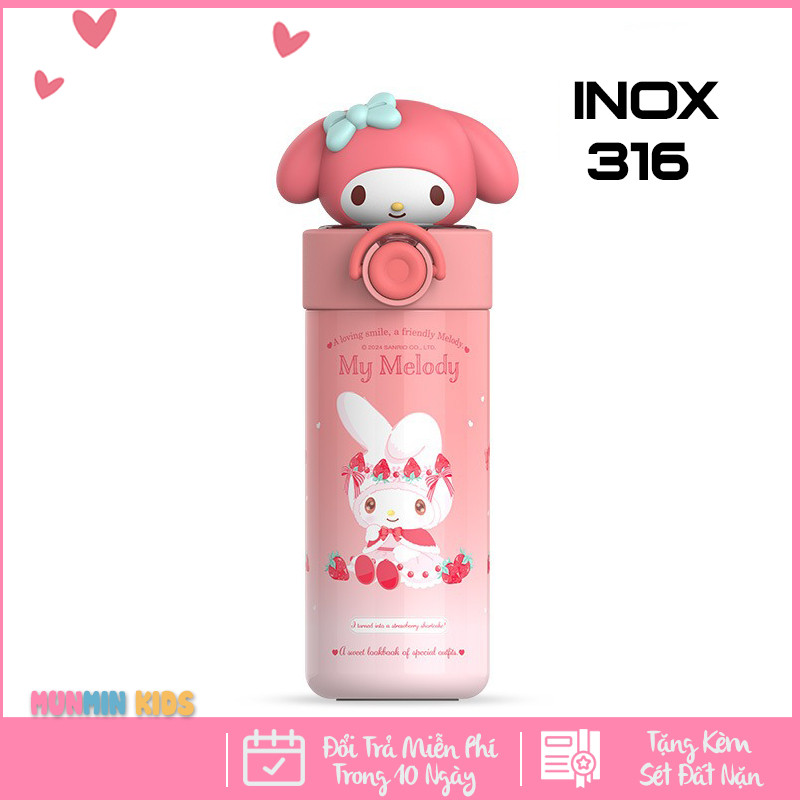 Bình Nước Học Sinh Dễ Thương Hình Nhân Vật Hoạt Hình - Bình Đựng Nước Bé Gái Đi Học Xinh Xắn