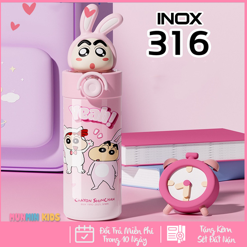 Bình Nước Học Sinh Dễ Thương Hình Nhân Vật Hoạt Hình - Bình Đựng Nước Bé Gái Đi Học Xinh Xắn