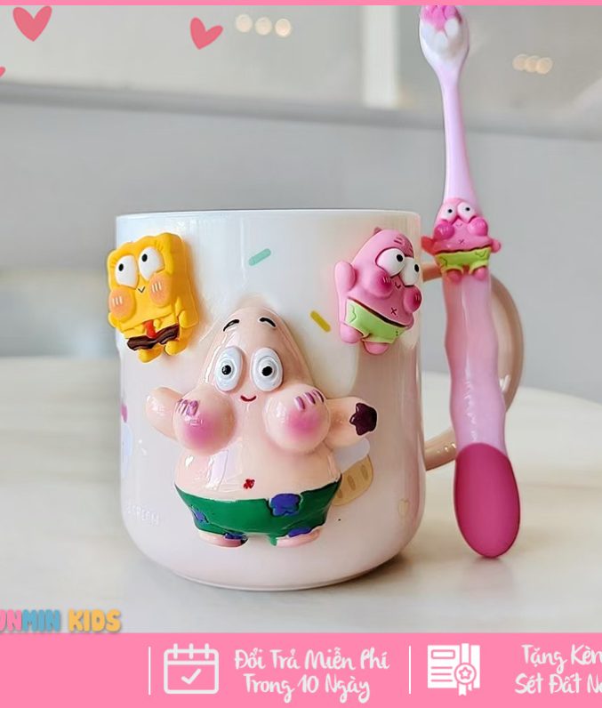 Cốc Uống Nước Cho Bé, Cốc Đánh Răng Cho Bé Hình Nhân Vật Hoạt Hình Dễ Thương