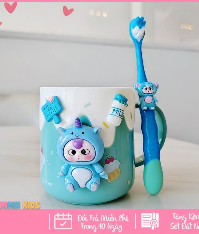 Cốc Uống Nước Cho Bé, Cốc Đánh Răng Cho Bé Hình Nhân Vật Hoạt Hình Dễ Thương