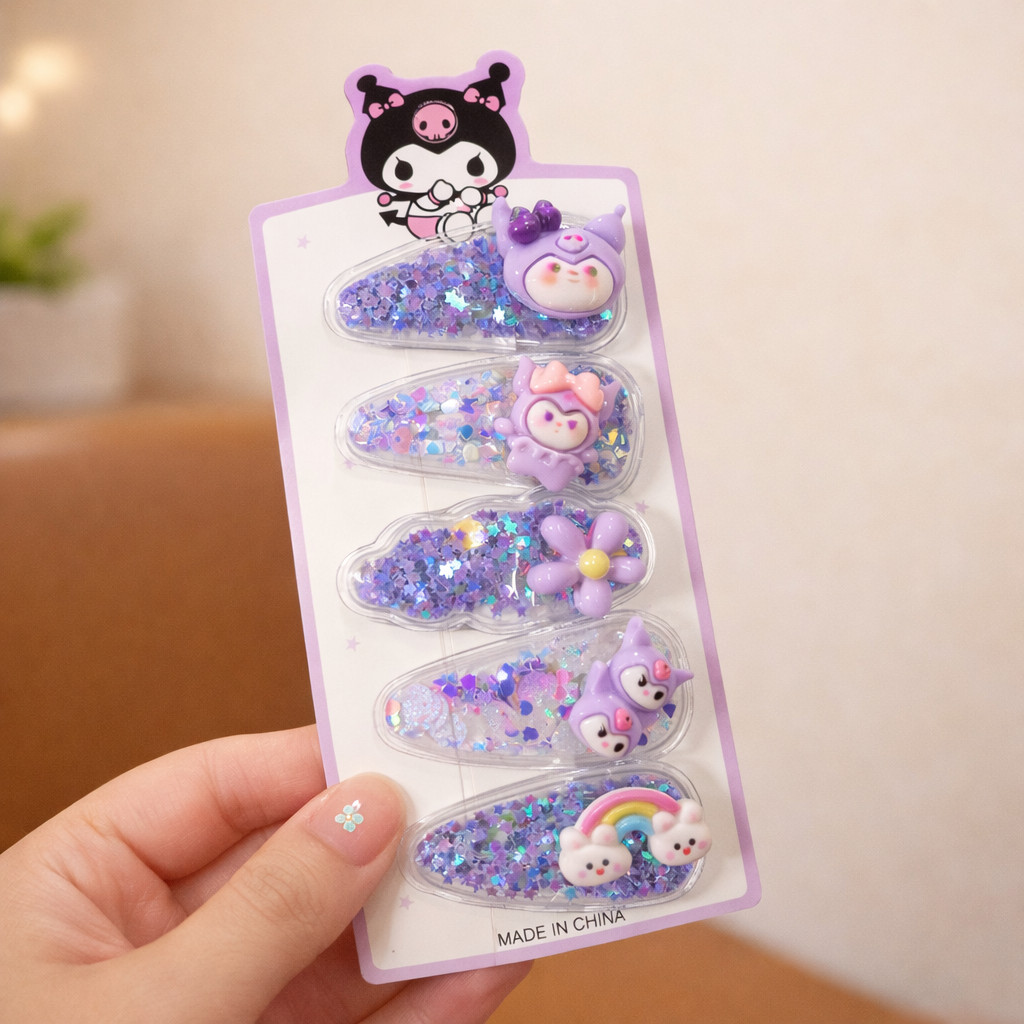 Set Kẹp Tóc Công Chúa Dễ Thương Cho Bé Gái - Xinh Xắn Mềm Mại Dễ Phối Đồ!